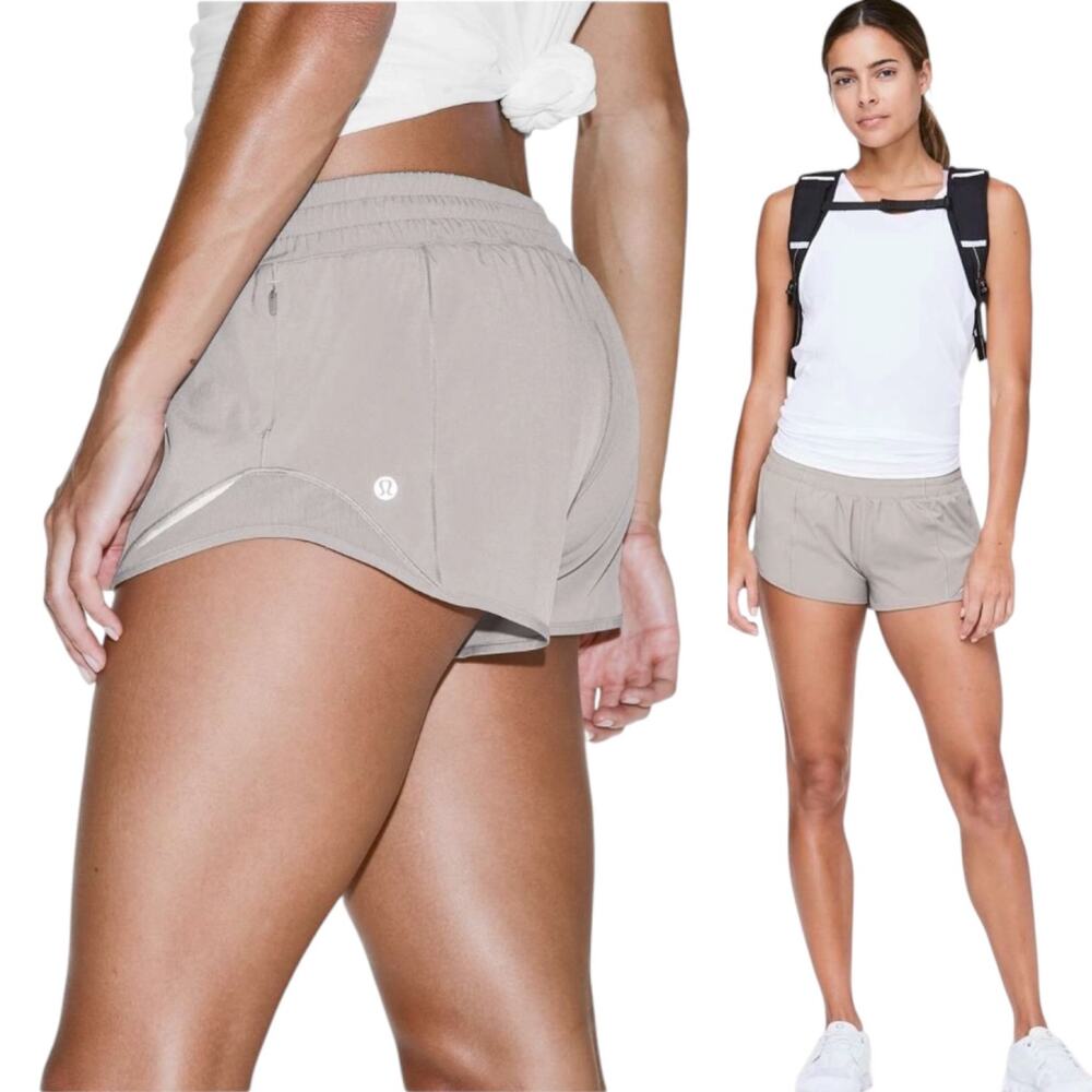 NEW Lululemon Hotty Hot Short II 2.5" Inseam Dark Chrome (Tan) Size 2
